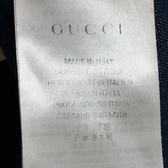 Gucci Men's Leather Collar Midnight Navy Short Sleeve Polo T- Shirt size L - Picture 6 of 16